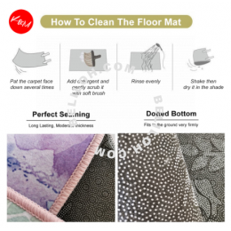 KM Ready Stock Malaysia Half Semi Circle Printed Floor Mat Home Living Room Bathroom Rug Floor Carpet Door Mat [8191]