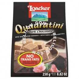 Loacker Quadratini Dark Chocolate Bite Size Wafer Cookies 250g