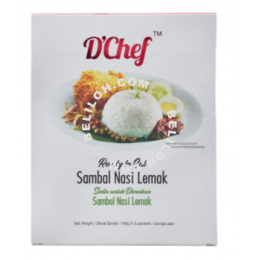 D'CHEF READY TO EAT SAMBAL NASI LEMAK (100g x 3 packets)