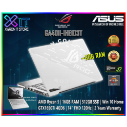 [NEW] Asus ROG Zephyrus G14 G401I-IHE102T (Ryzen 5-4600HS,8GB RAM,512GB PCIe SSD,GTX1650Ti 4GB,14"Full-HD 120Hz) Grey